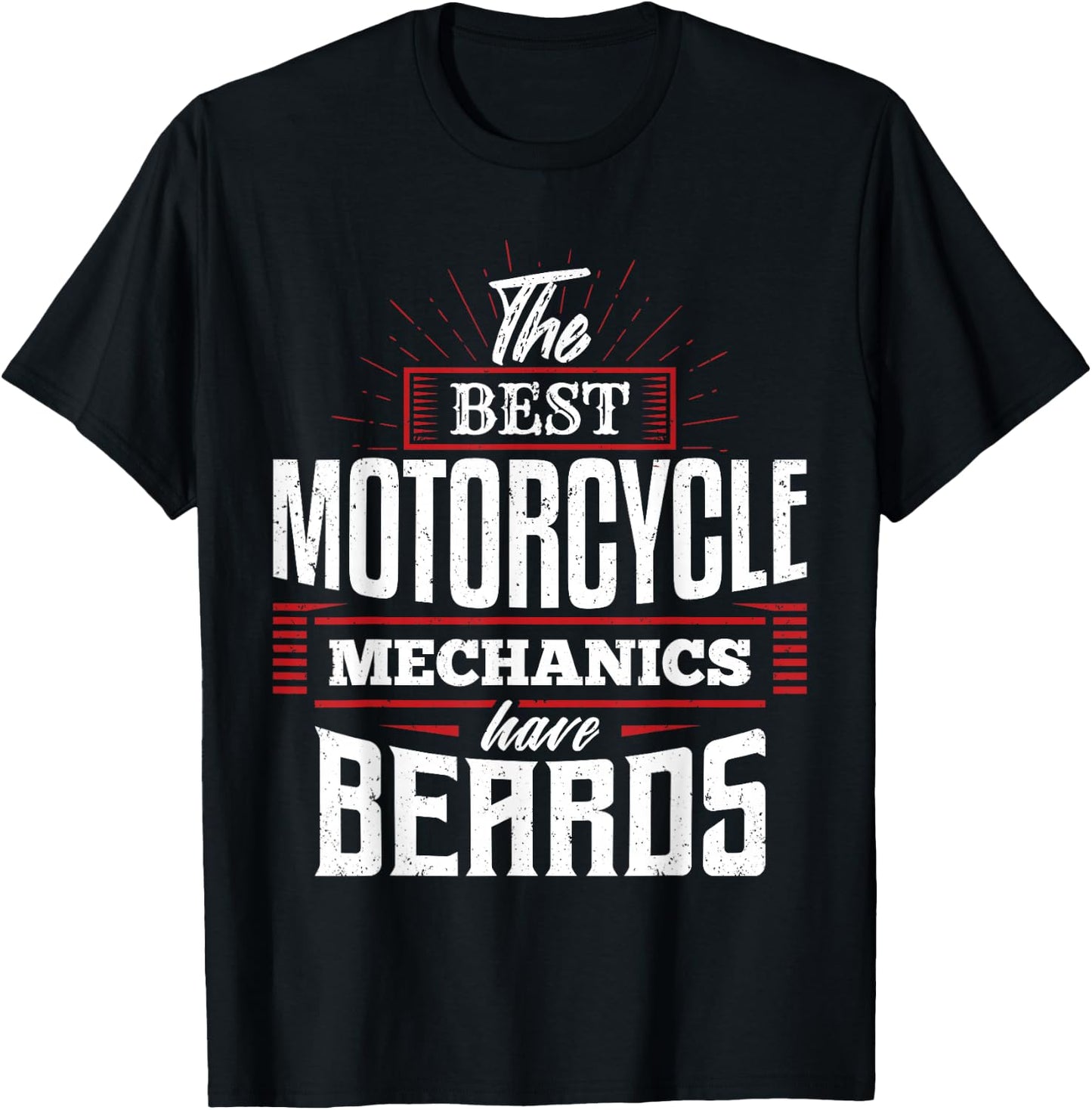 Best Motorcycle Mechanic Beard Bike Lover Biker Apparel T-Shirt - T-Shirt | Black