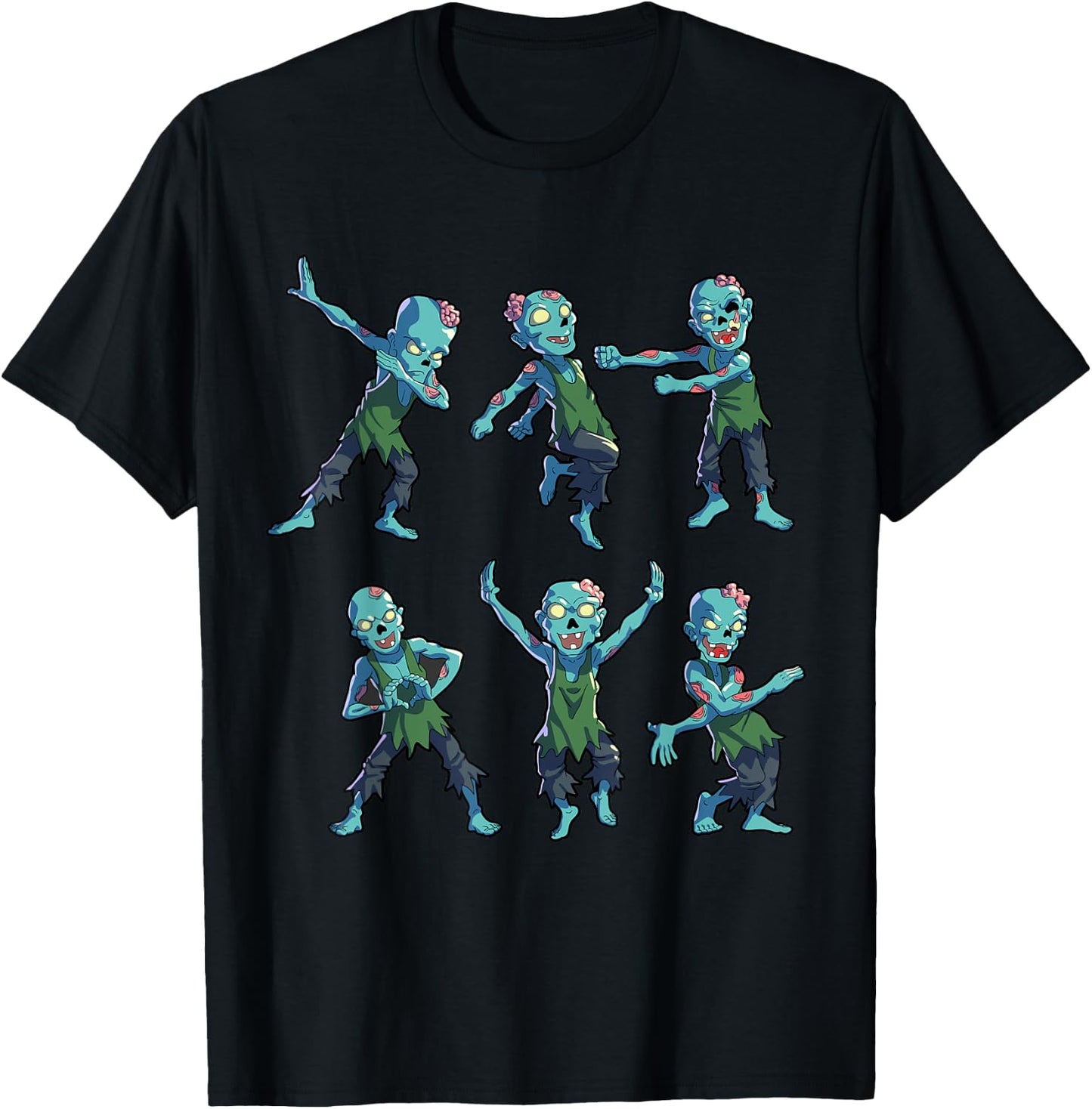 Dancing Zombie Halloween Kids Boys Girls Dabbing Zombie Small T-Shirt - T-Shirt | Black