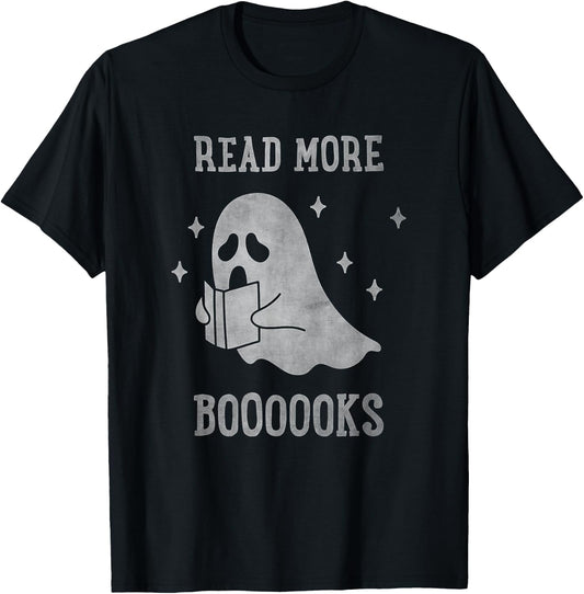 Read more boooooks Cute Ghost Read more boooooks Halloween T-Shirt - T-Shirt | Black