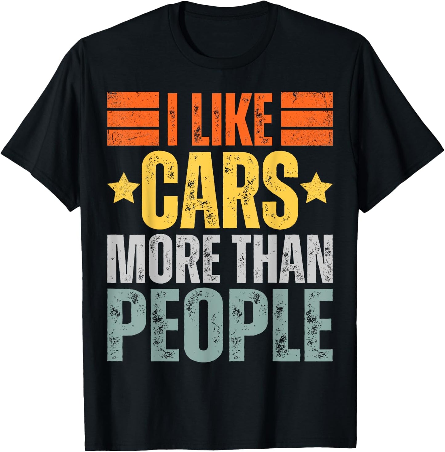I Like Cars More Than People T-Shirt - T-Shirt | Black