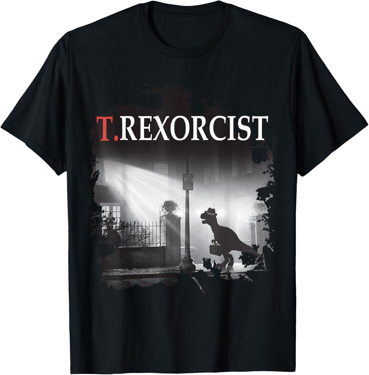 Tyrannosaurus Rex Shirt - T.rexorcist Dinosaur Parody T-Shirt - T-Shirt | Black