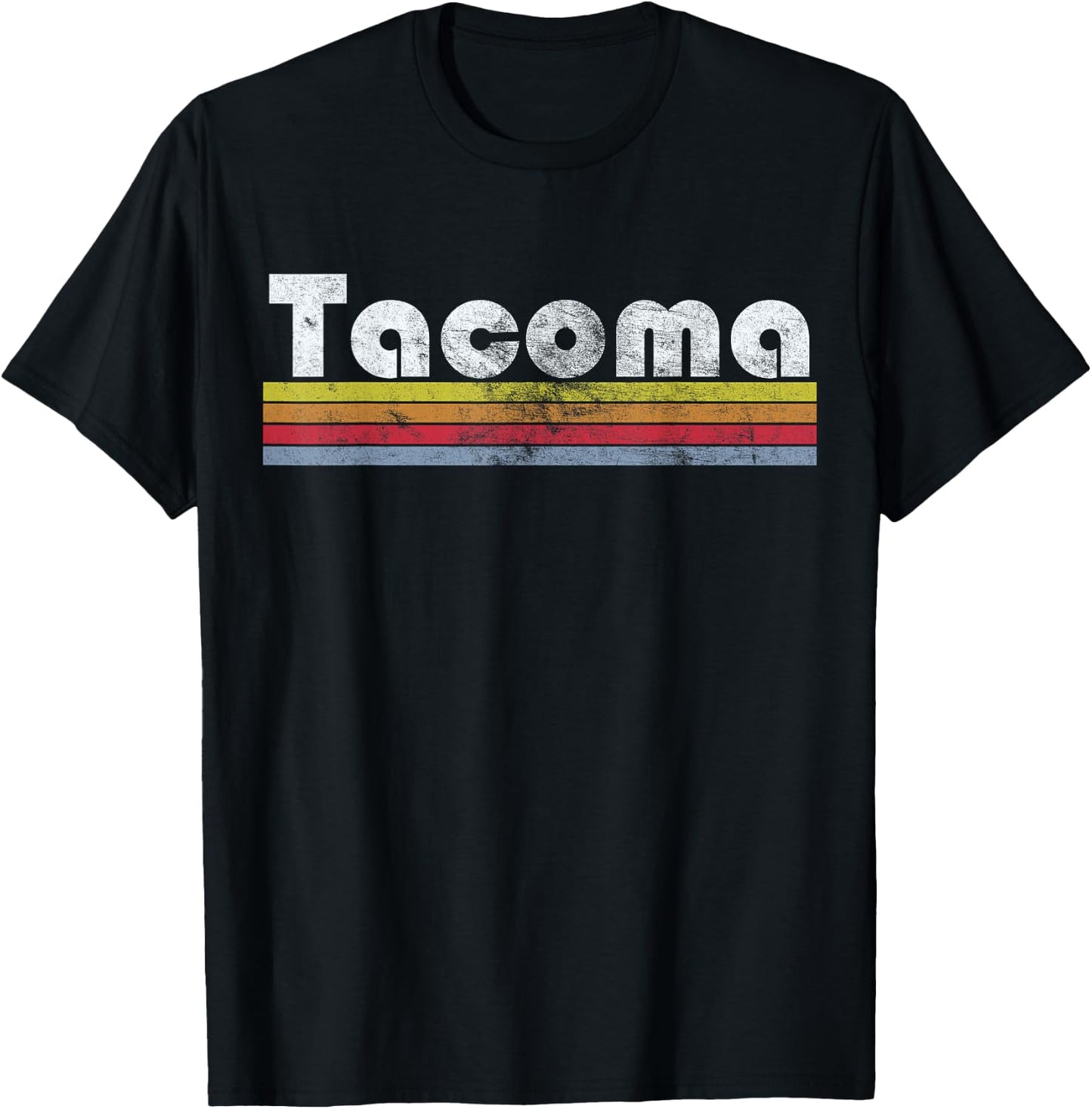 Tacoma WA Retro Vintage Pride City 70s 80s Men Women Gift T-Shirt - T-Shirt | Black