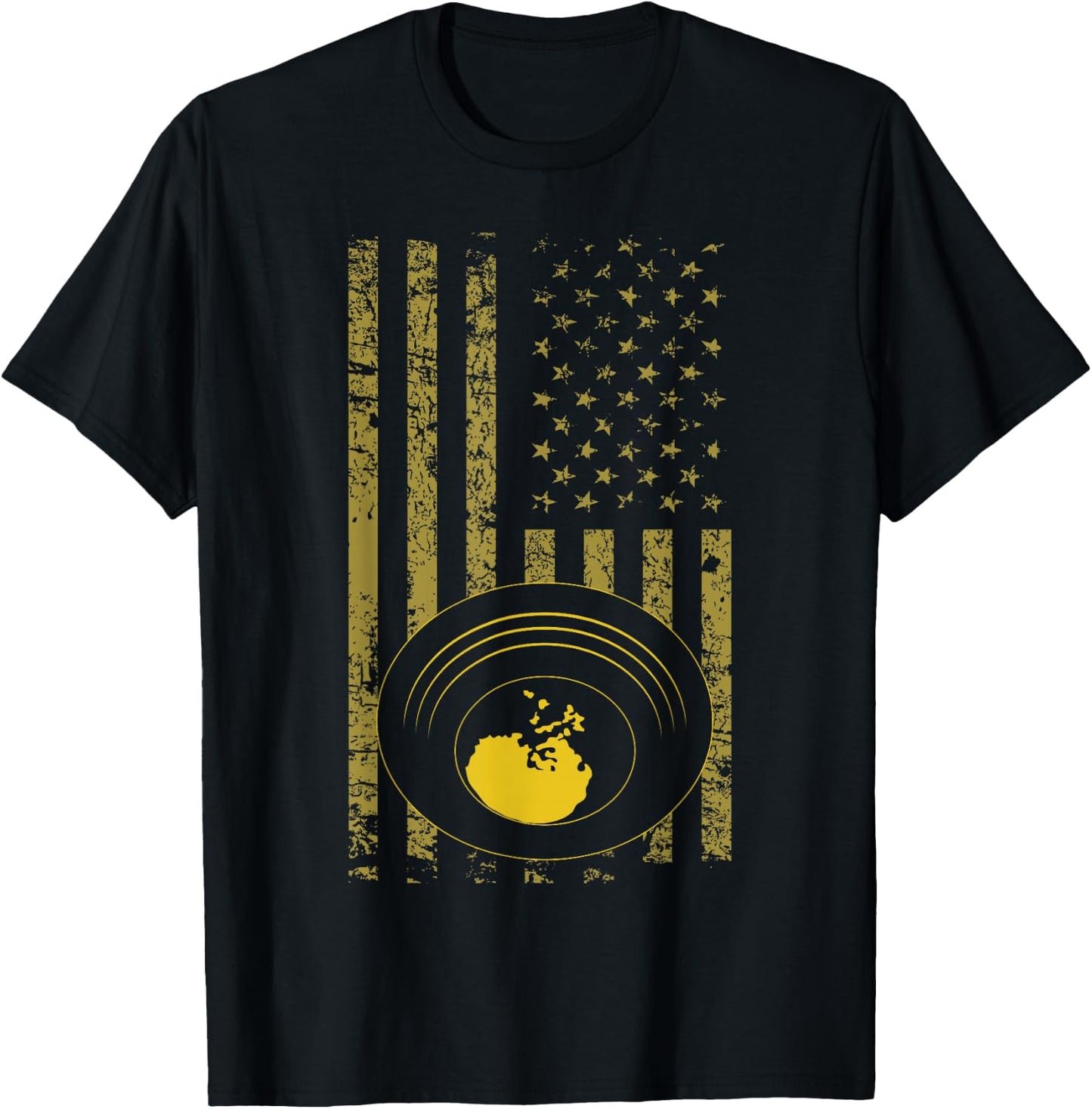 Gold Pan USA Flag Gold Mining Clothes - Gold Panning T-Shirt - T-Shirt | Black
