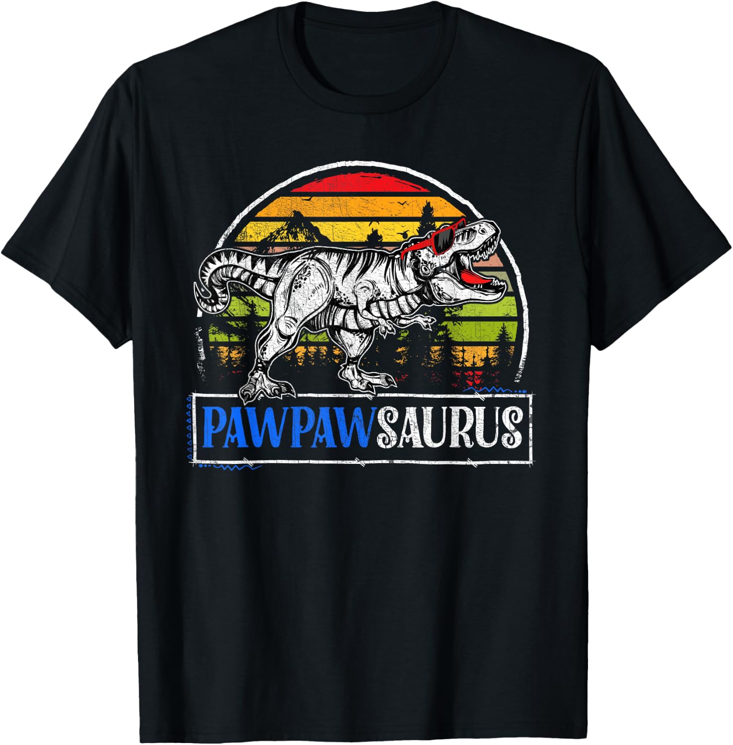 T Rex Dinosaur Pawpaw Saurus Pawpawsaurus Funny Fathers Day T-Shirt - T-Shirt | Black