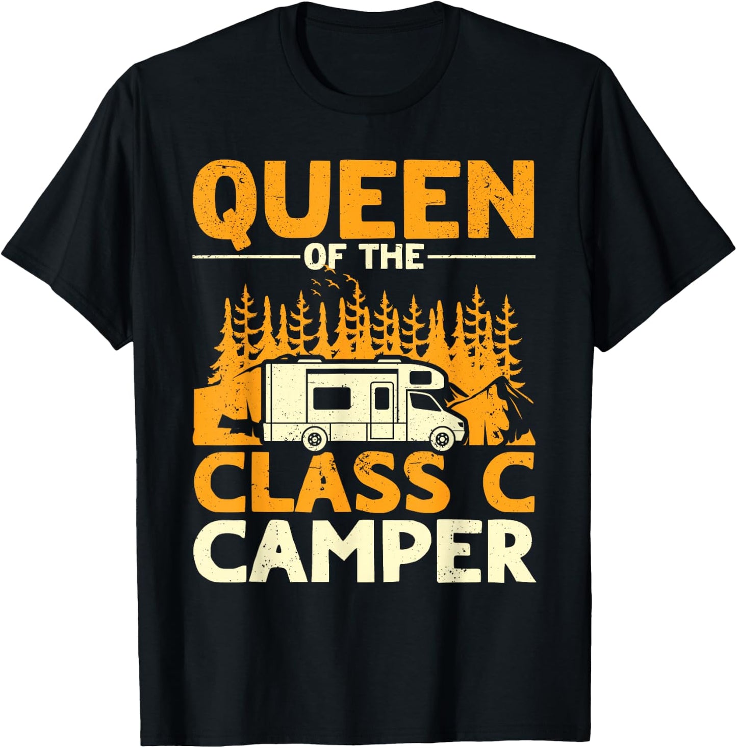 Funny Queen of the Class C RV Camper Camping Women T-Shirt - T-Shirt | Black