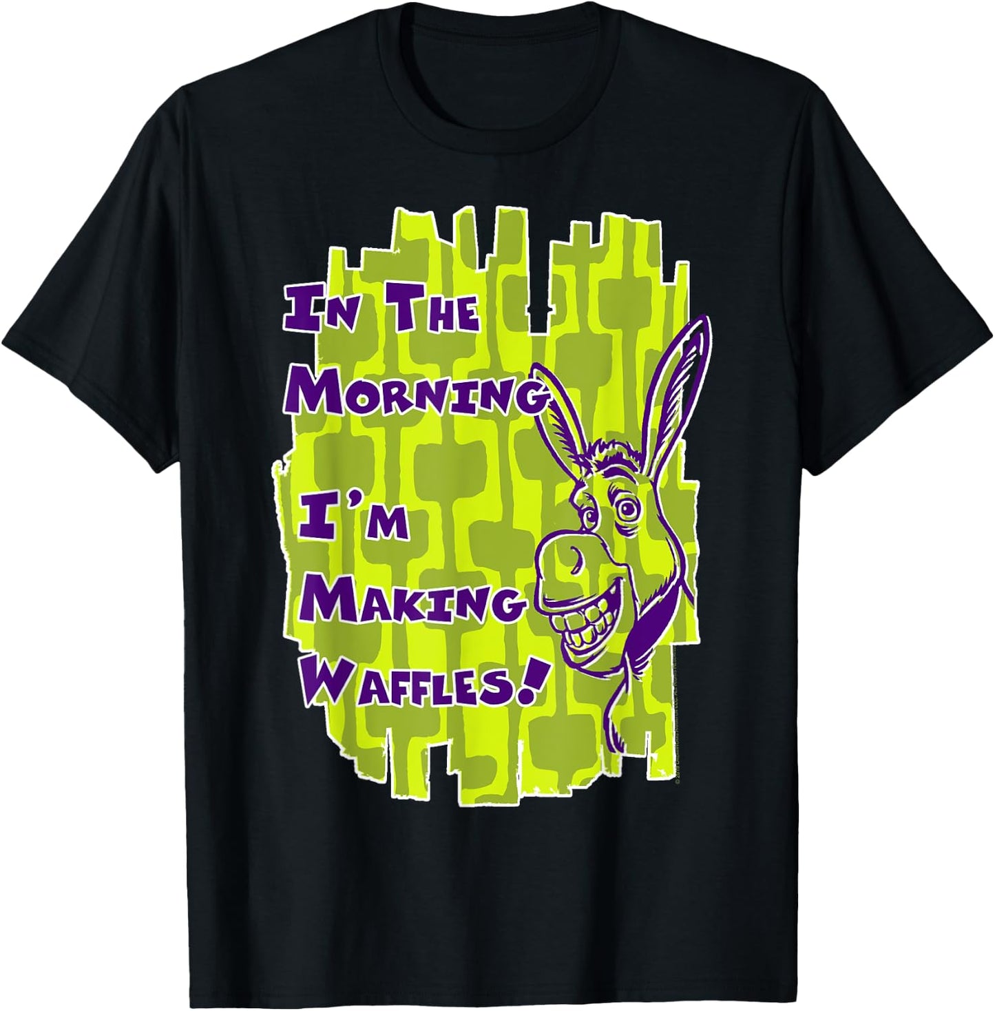 Shrek Donkey I'm Making Waffles Text Poster T-Shirt - T-Shirt | Black