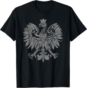 Polish Eagle, Poland Coat of arms, Polish Pride Retro Flag T-Shirt - T-Shirt | Black