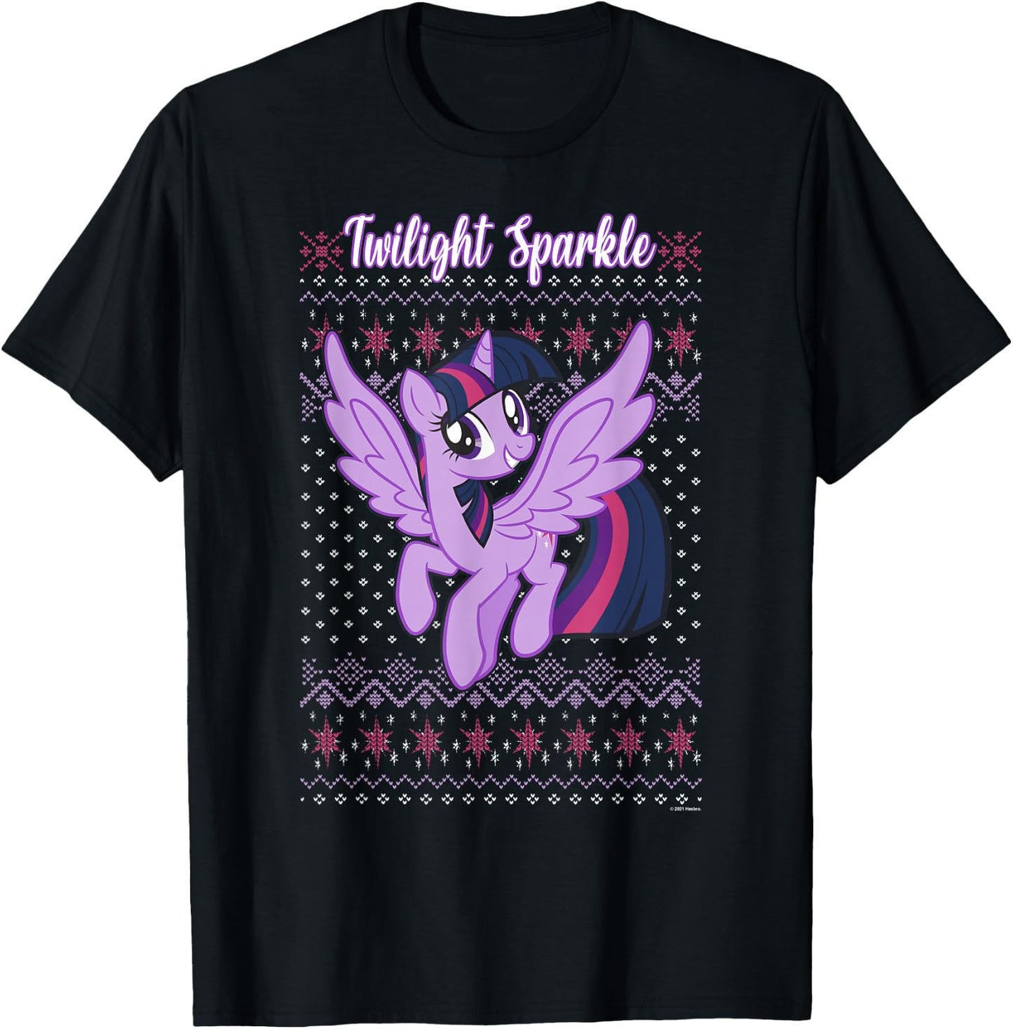 My Little Pony Christmas Twilight Sparkle Ugly Sweater T-Shirt - T-Shirt | Black