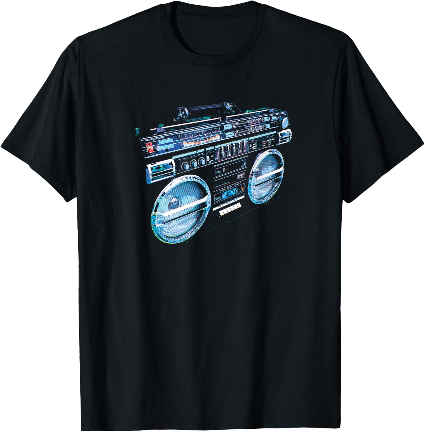Retro Ghetto Blaster - Boom Box 80's 90's Hip Hip Rap T-Shirt - T-Shirt | Black