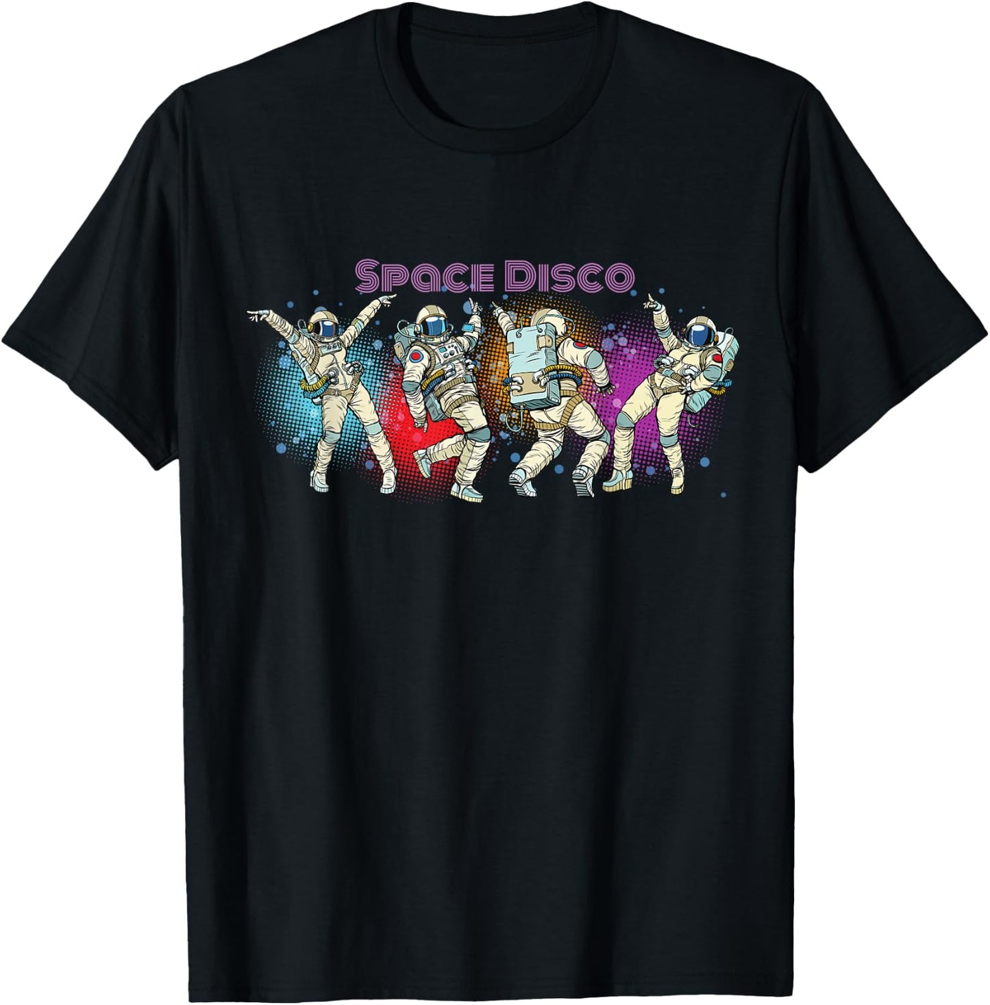 Space Disco - Music Loving Astronaut Dancing T-Shirt - T-Shirt | Black