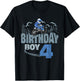 4th Birthday Boy Dirt Bike Motocross 4 Years Old Bday T-Shirt - T-Shirt | Black