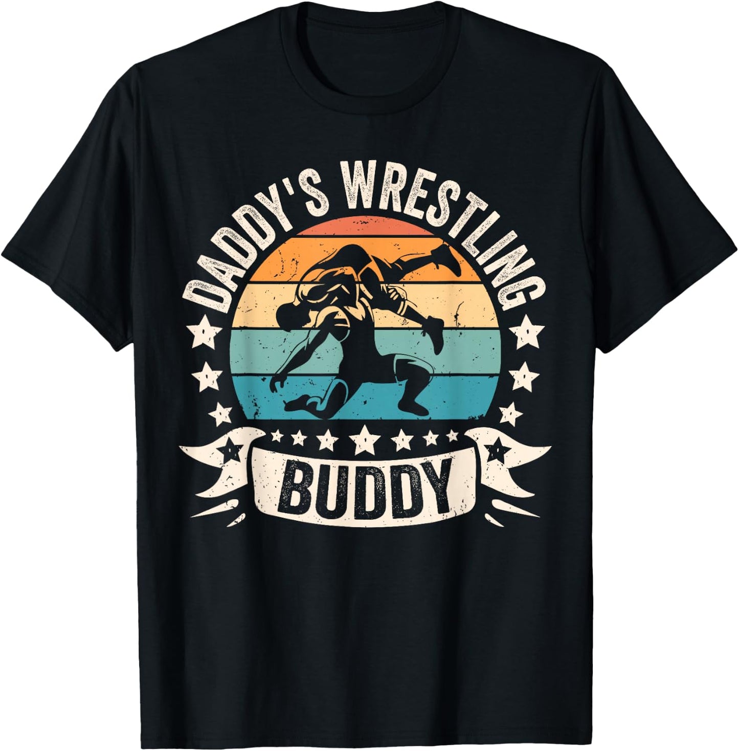 Daddy's Wrestling Buddy Wrestler Dad Kids father's day Boys T-Shirt - T-Shirt | Black