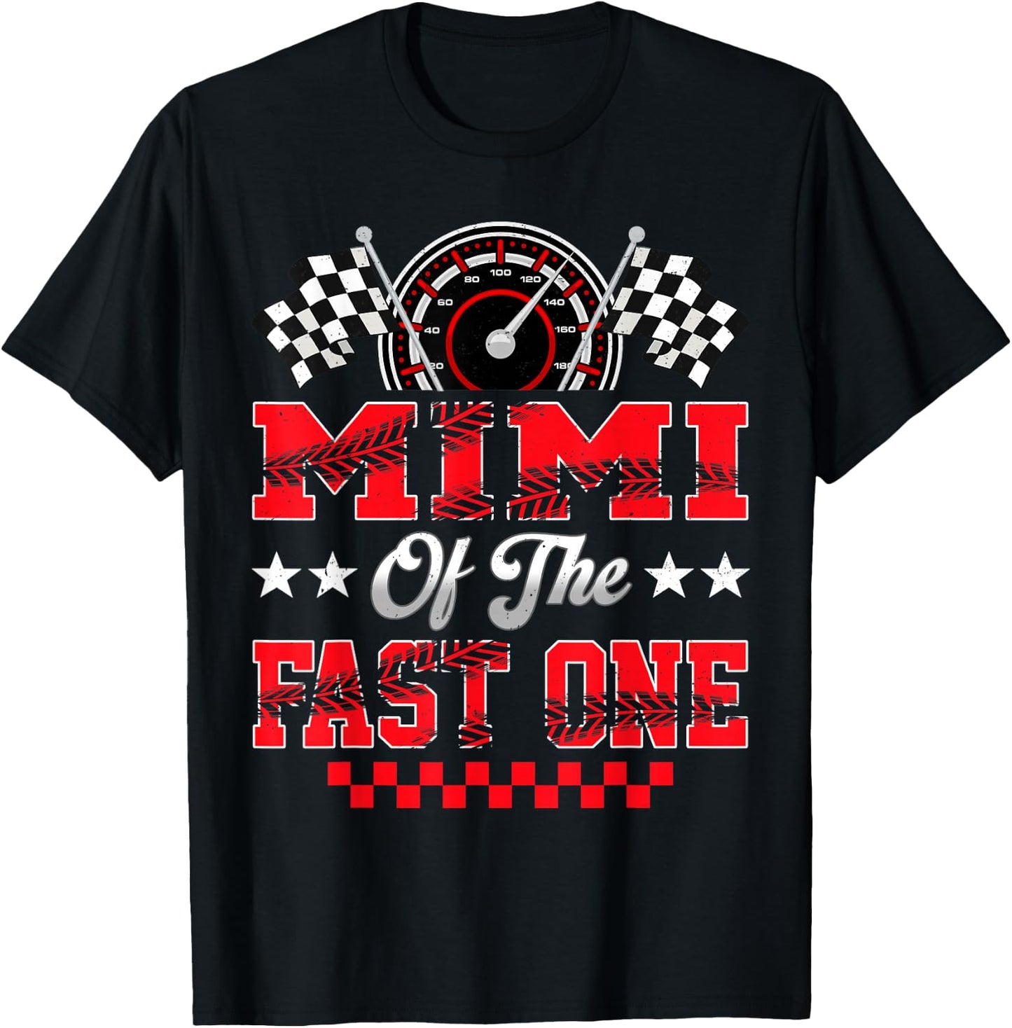 Race Car Birthday Party Mimi of The Fast One T-Shirt - T-Shirt | Black
