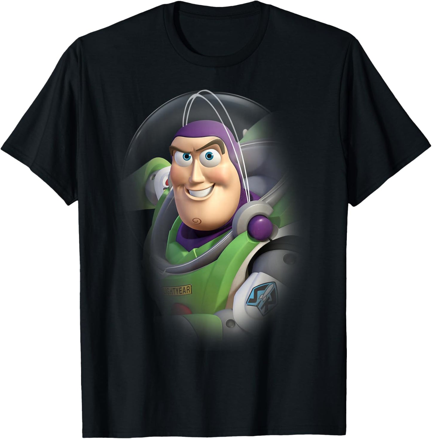 Disney Pixar Toy Story Buzz Lightyear Faded Astronaut Logo T-Shirt - T-Shirt | Black