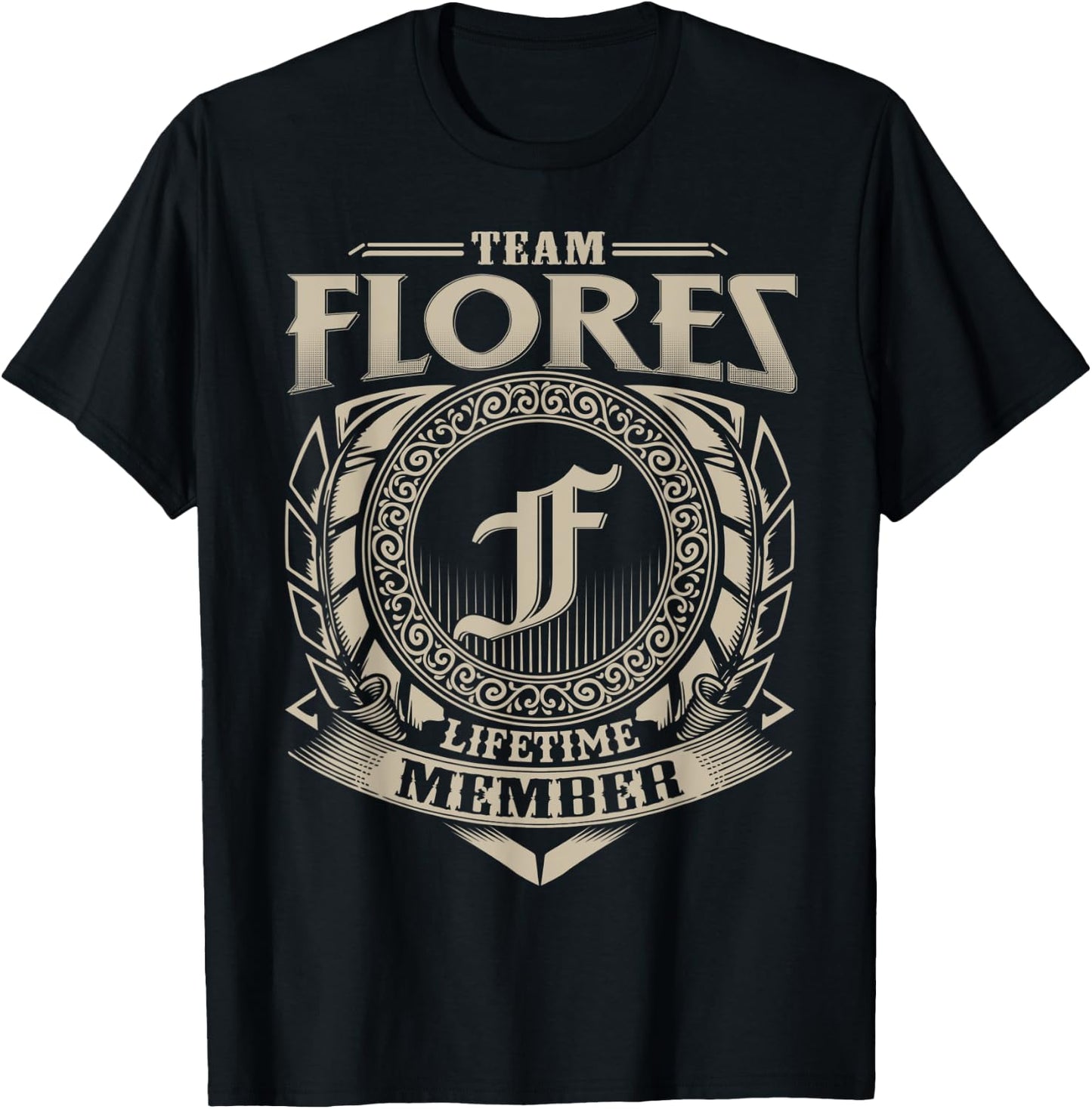 Team FLORES Lifetime Member Vintage FLORES Family T-Shirt - T-Shirt | Black