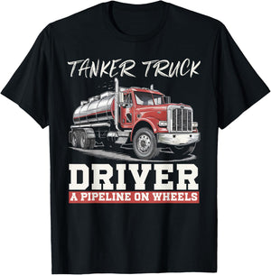 Tanker Truck Driving Truck Driver Proud Trucker T-Shirt - T-Shirt | Black