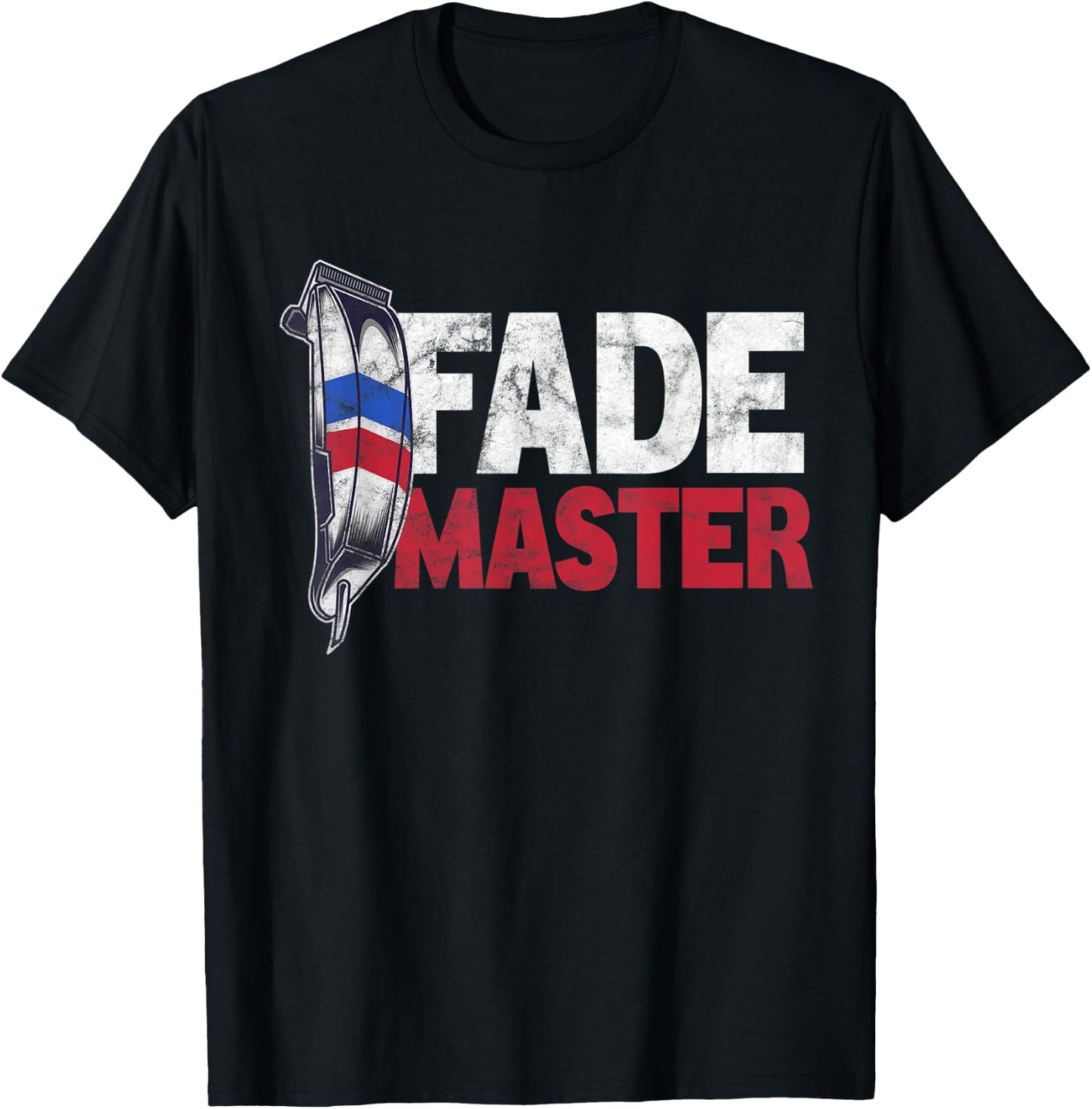 Fade Master Hair Clipper Funny Barber Hairdresser Pun Gift T-Shirt - T-Shirt | Black