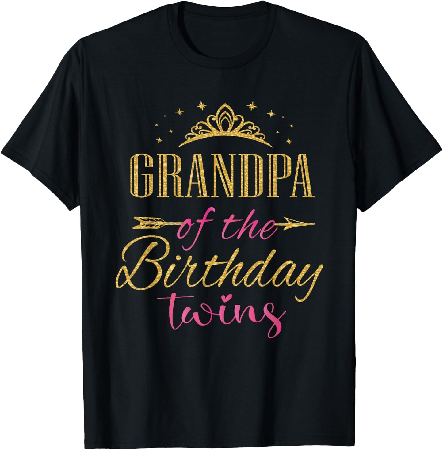 Grandpa Of The Birthday Twins Kids Party T-Shirt - T-Shirt | Black
