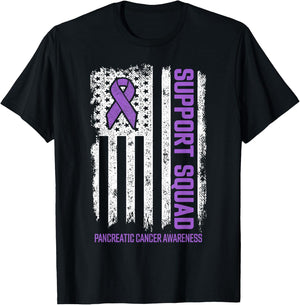 Pancreatic Cancer Support Squad Pancreatic Cancer Awareness T-Shirt - T-Shirt | Black