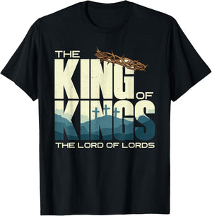 Jesus is the King of Kings Crucifixion Cross Crown Gospel T-Shirt - T-Shirt | Black