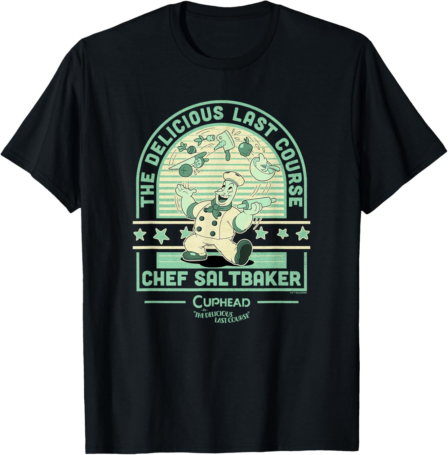 The Delicious Last Course Chef Saltbaker Juggling T-Shirt - T-Shirt | Black