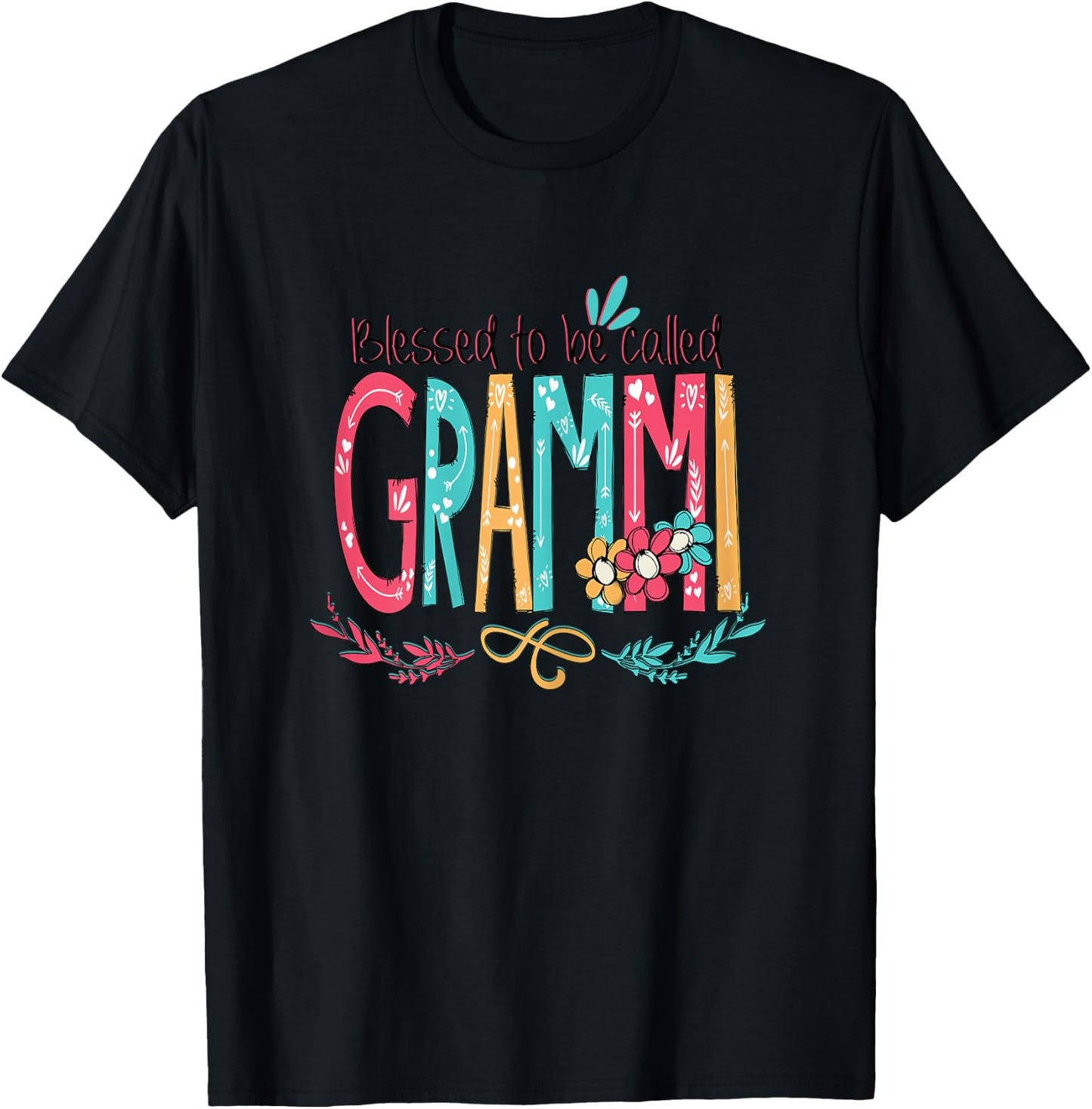 Blessed to be called Grammi Colorful gifts-Grandma T-Shirt - T-Shirt | Black