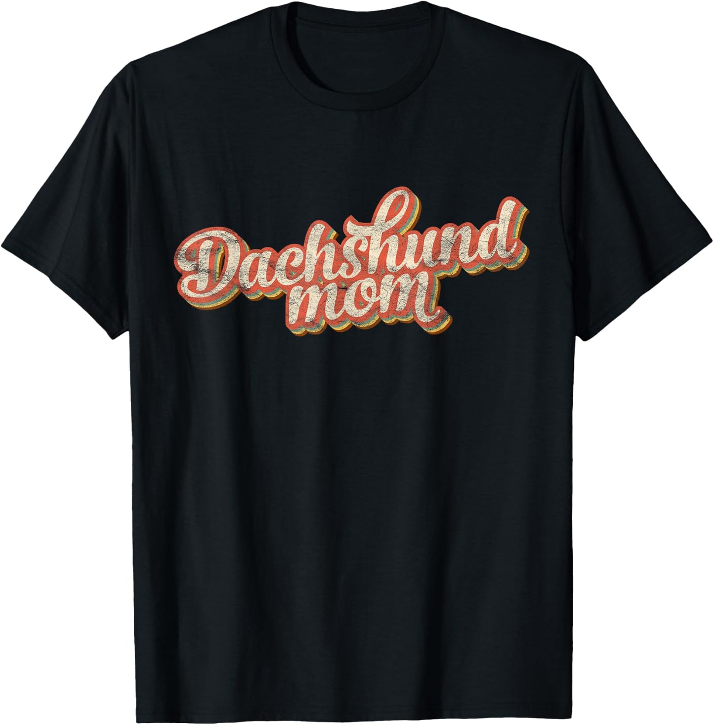 Vintage Dachshund Mom Gift Doxie Mother Dog Lover Pet Mama Women Kids T-Shirt - T-Shirt | Black