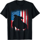 American flag bulldog design bulldog lover T-Shirt - T-Shirt | Black