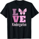 Love Kindergarten Purple Butterfly Kinder Teacher Men Women Girls Kids T-Shirt - T-Shirt | Black