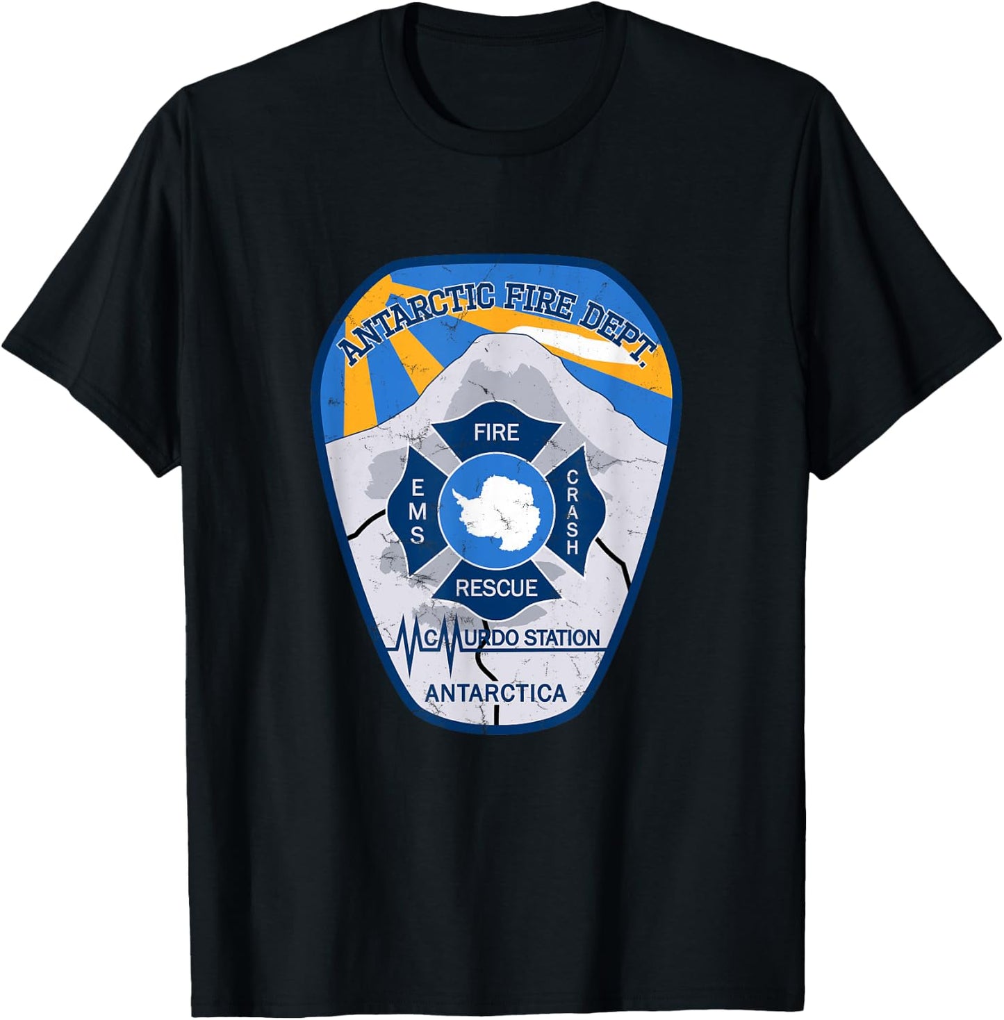 Antarctic Fire Department Patch T-Shirt - T-Shirt | Black