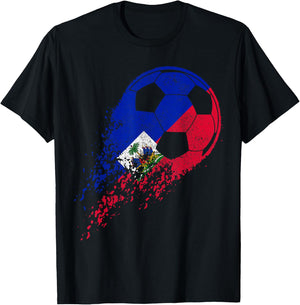 Haiti Soccer Haitian Flag Pride Soccer Player T-Shirt - T-Shirt | Black
