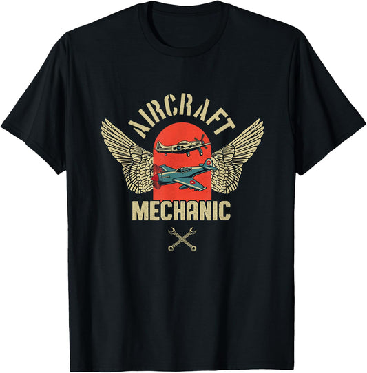 Aircraft Mechanic Aviation Aeromechanics Airplane Technician T-Shirt - T-Shirt | Black
