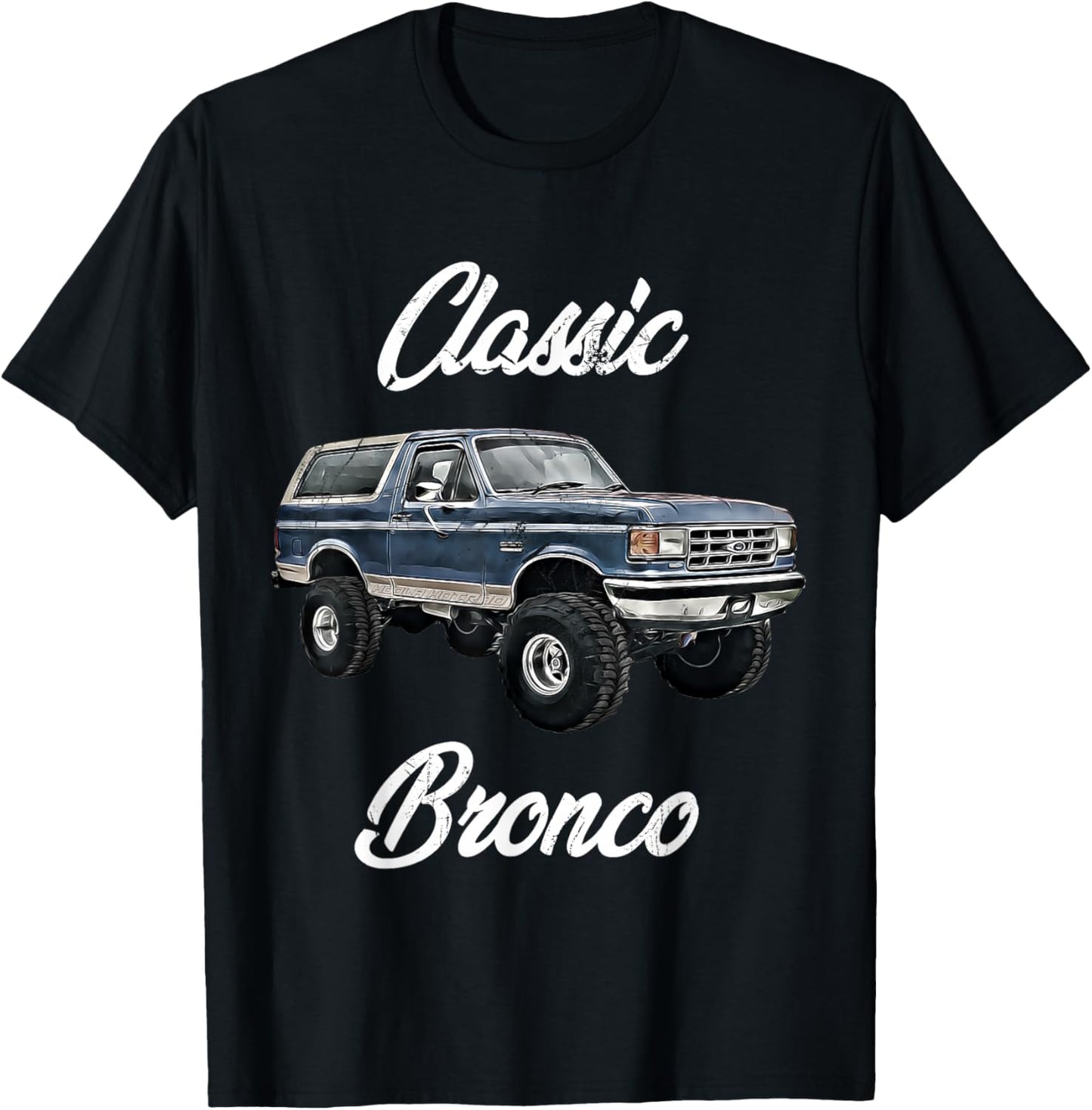 Classic Bronco Horse on Truck,Lifted Square Body,offroad,4x4 T-Shirt - T-Shirt | Black