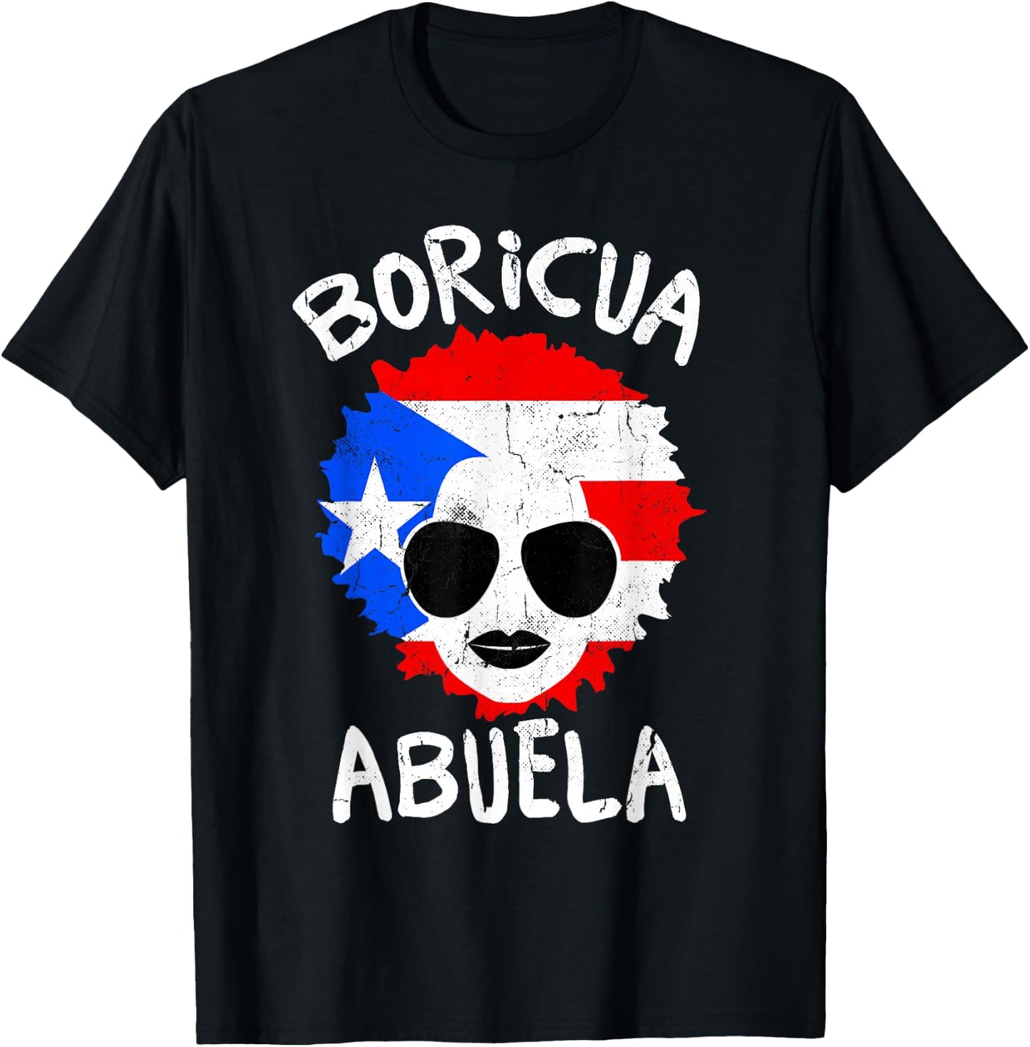 Puerto Rico Abuela Grandma Boricua Puerto Rican Flag T-Shirt - T-Shirt | Black
