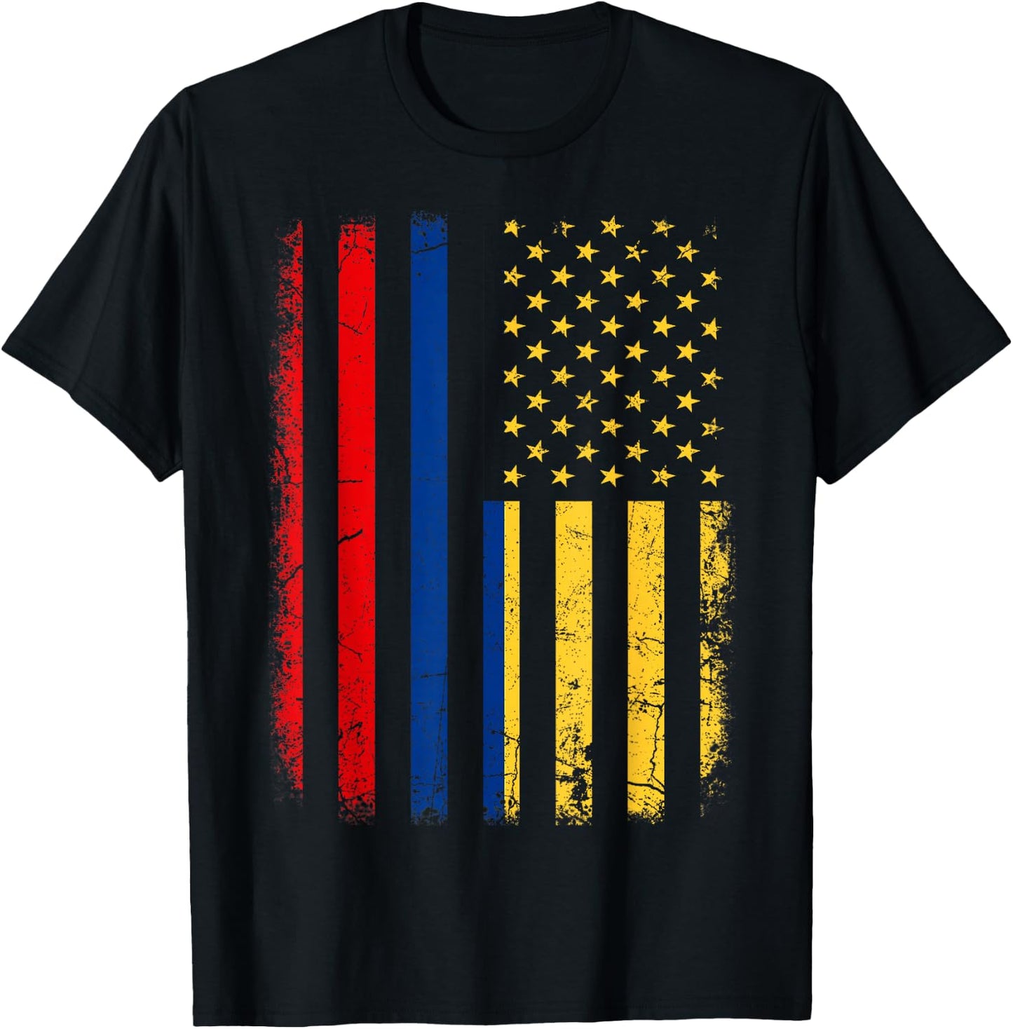 Colombian American Flag Colombian Roots Colombia America Small T-Shirt - T-Shirt | Black