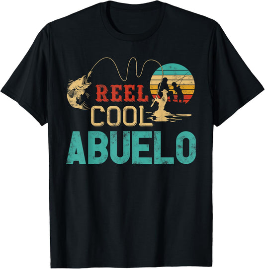 Reel Cool Abuelo vintage funny fishing rod gifts for Abuelo T-Shirt - T-Shirt | Black