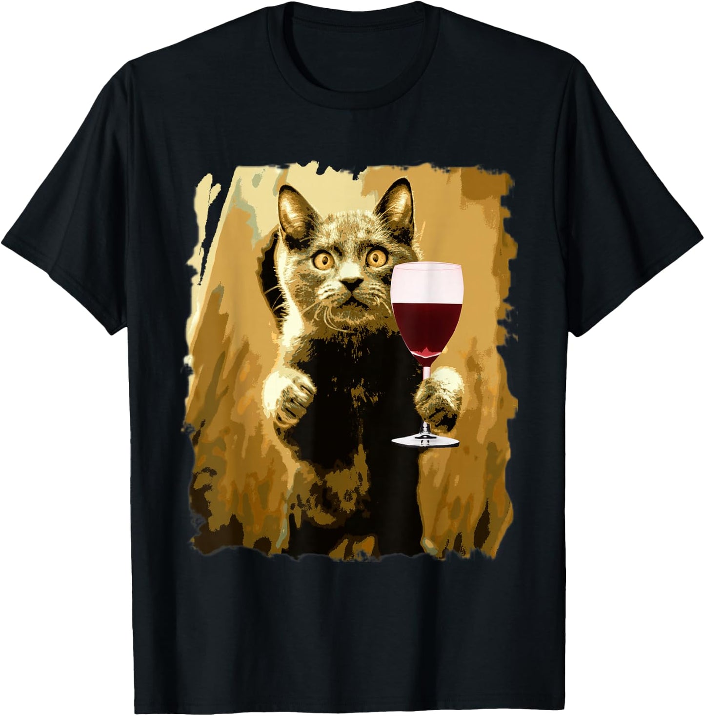 Wine Tasting Funny Cat Sweet Drinking Wine Lover T-Shirt - T-Shirt | Black