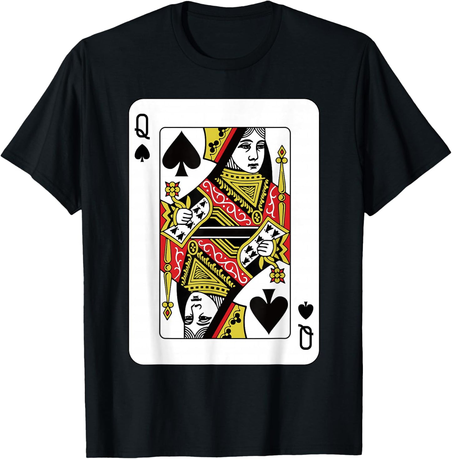 Queen Of Spades Playing Card Poker T-Shirt - T-Shirt | Black