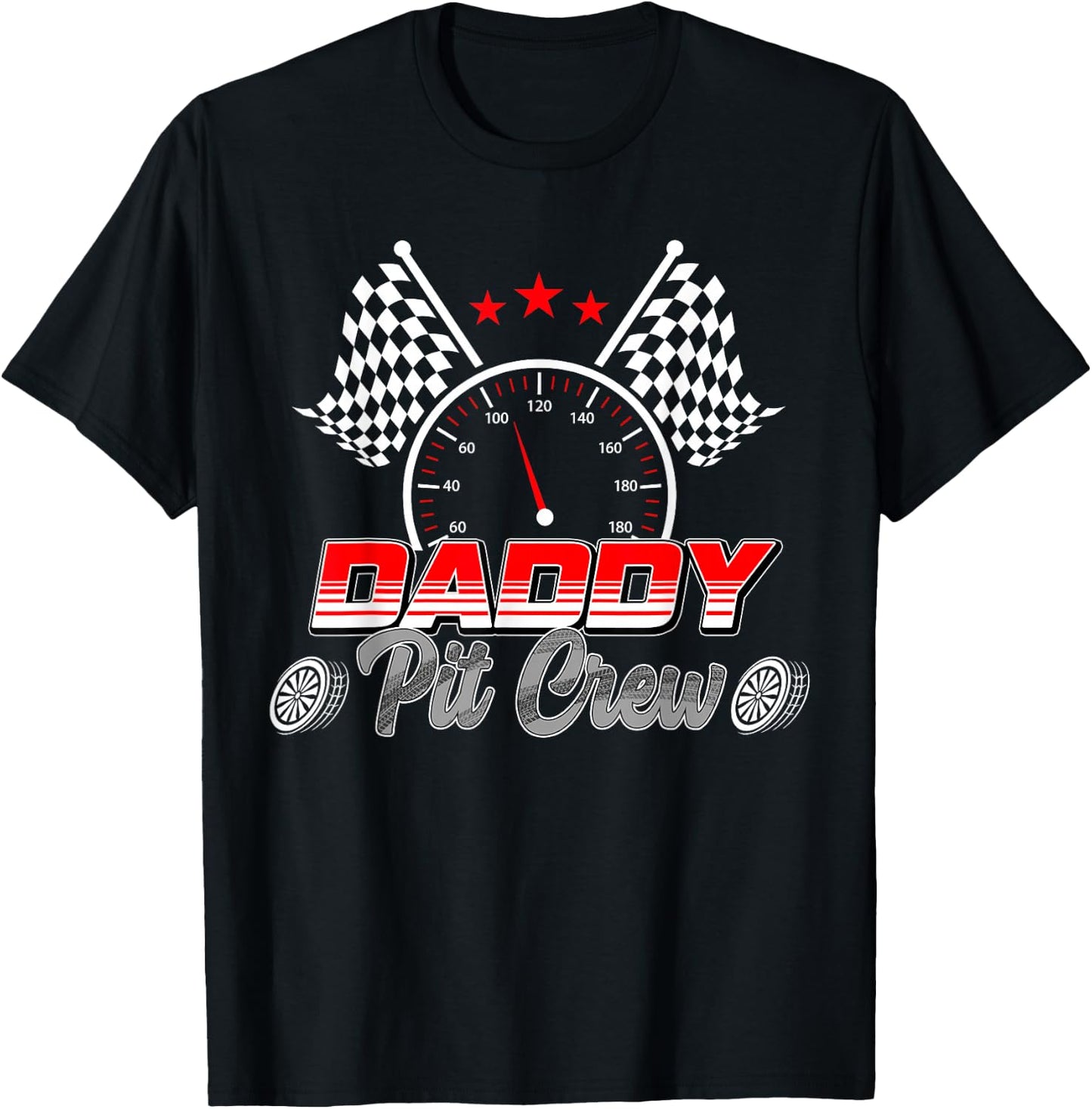 Daddy Pit Crew Race Car Birthday Family Racing Adult Women T-Shirt - T-Shirt | Black