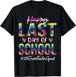 5th Grade Teacher Squad Happy Last Day of School Tie Dye Women T-Shirt - T-Shirt | Black