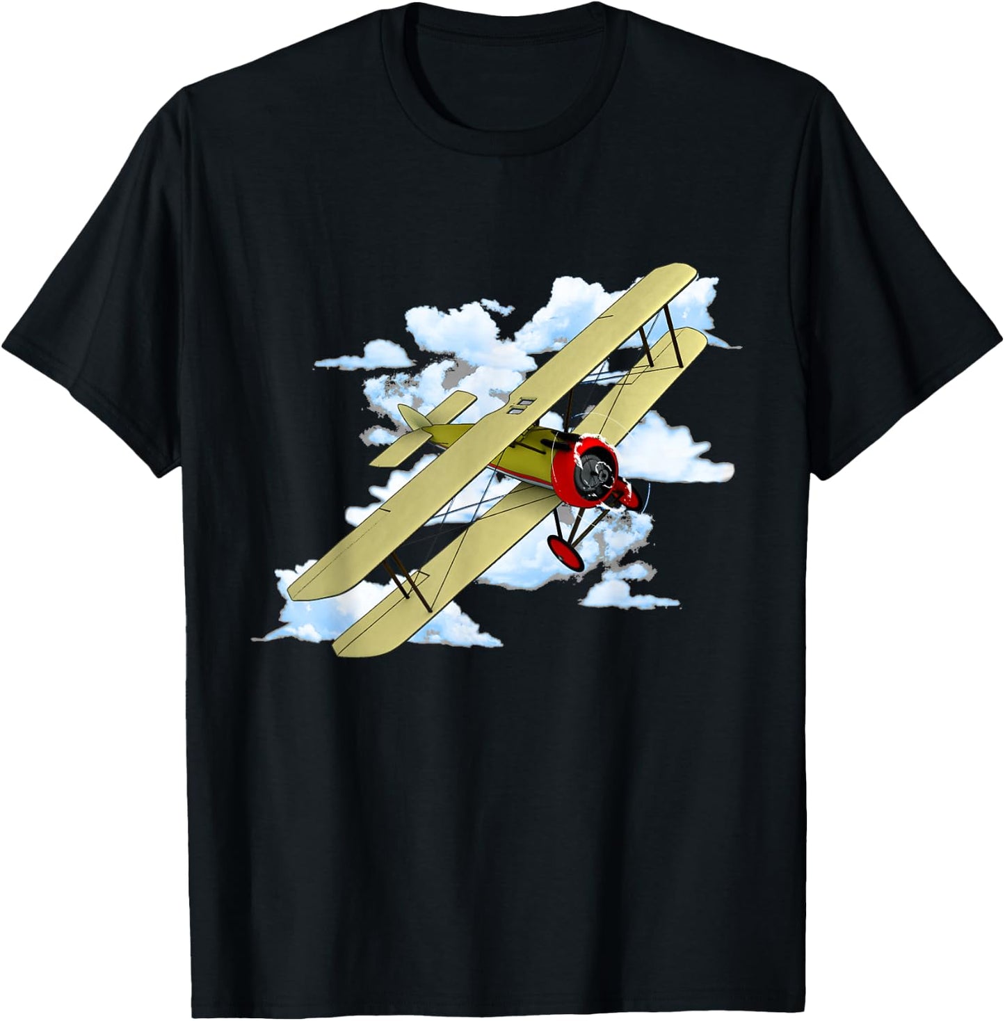 Vintage Aviation Biplane T-Shirt - T-Shirt | Black