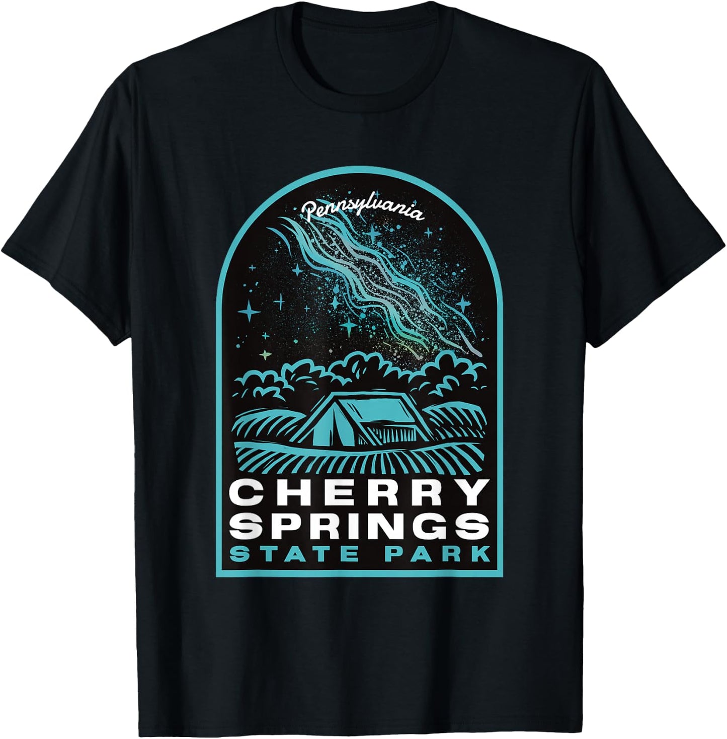 Cherry Springs State Park Pennsylvania Stars T-Shirt - T-Shirt | Black