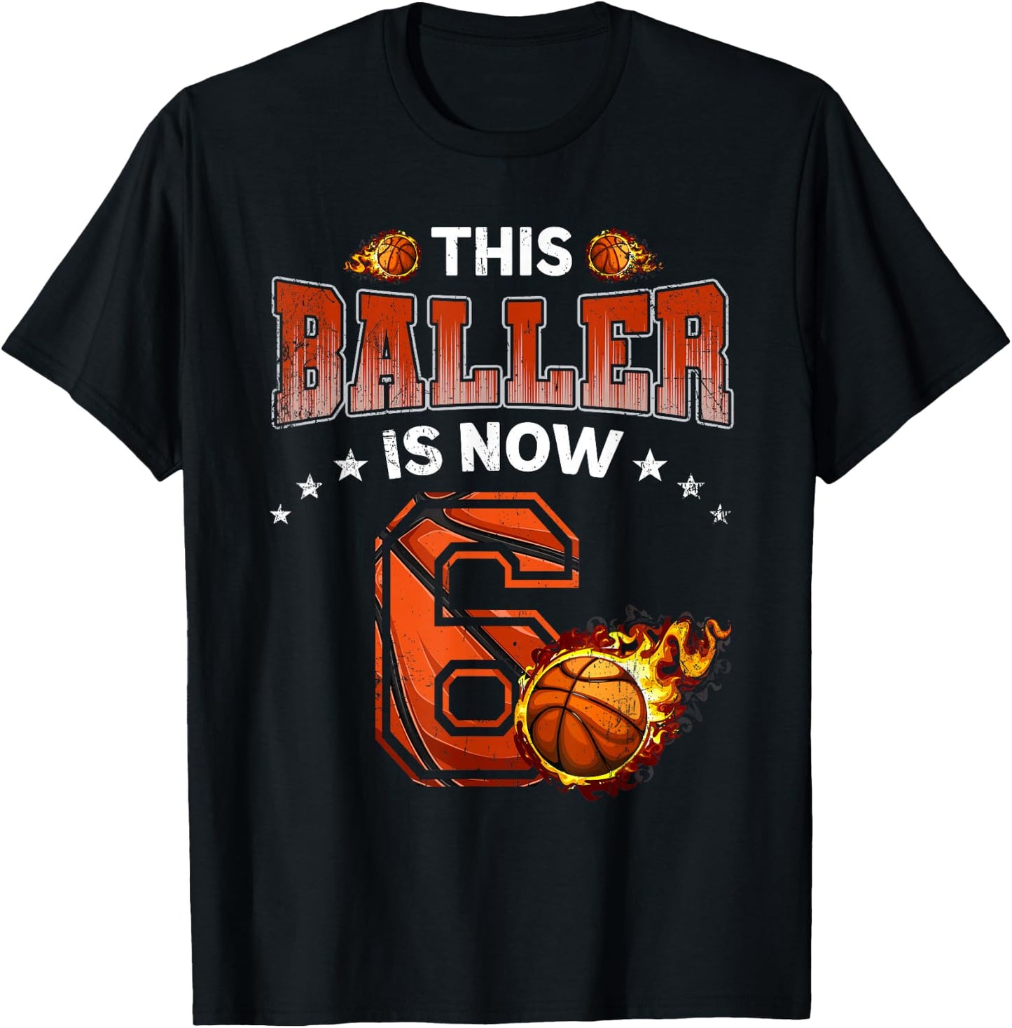 6th Birthday Boys Basketball Player Gifts 6 Years Old Kids T-Shirt - T-Shirt | Black