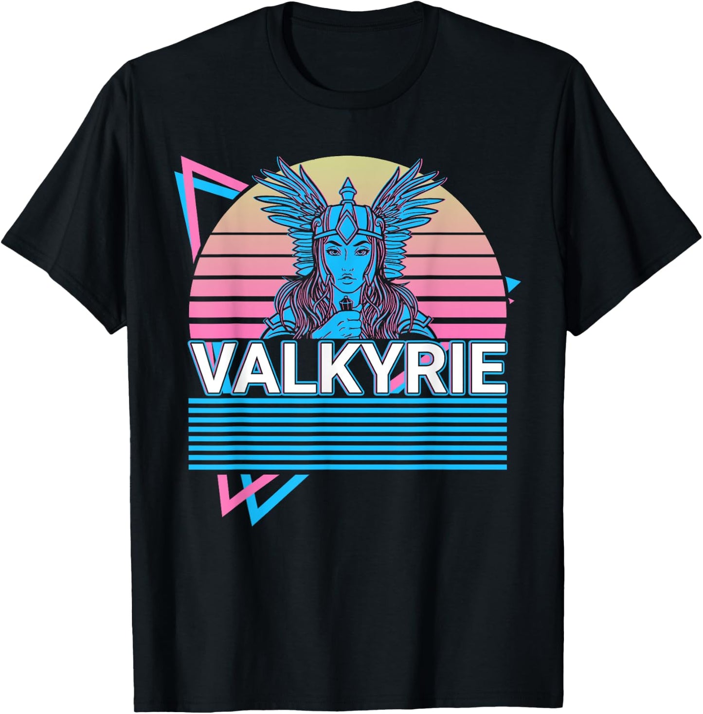 Norse Mythology Viking Gifts Valkyrie Viking Retro , Black T-Shirt - T-Shirt | Black
