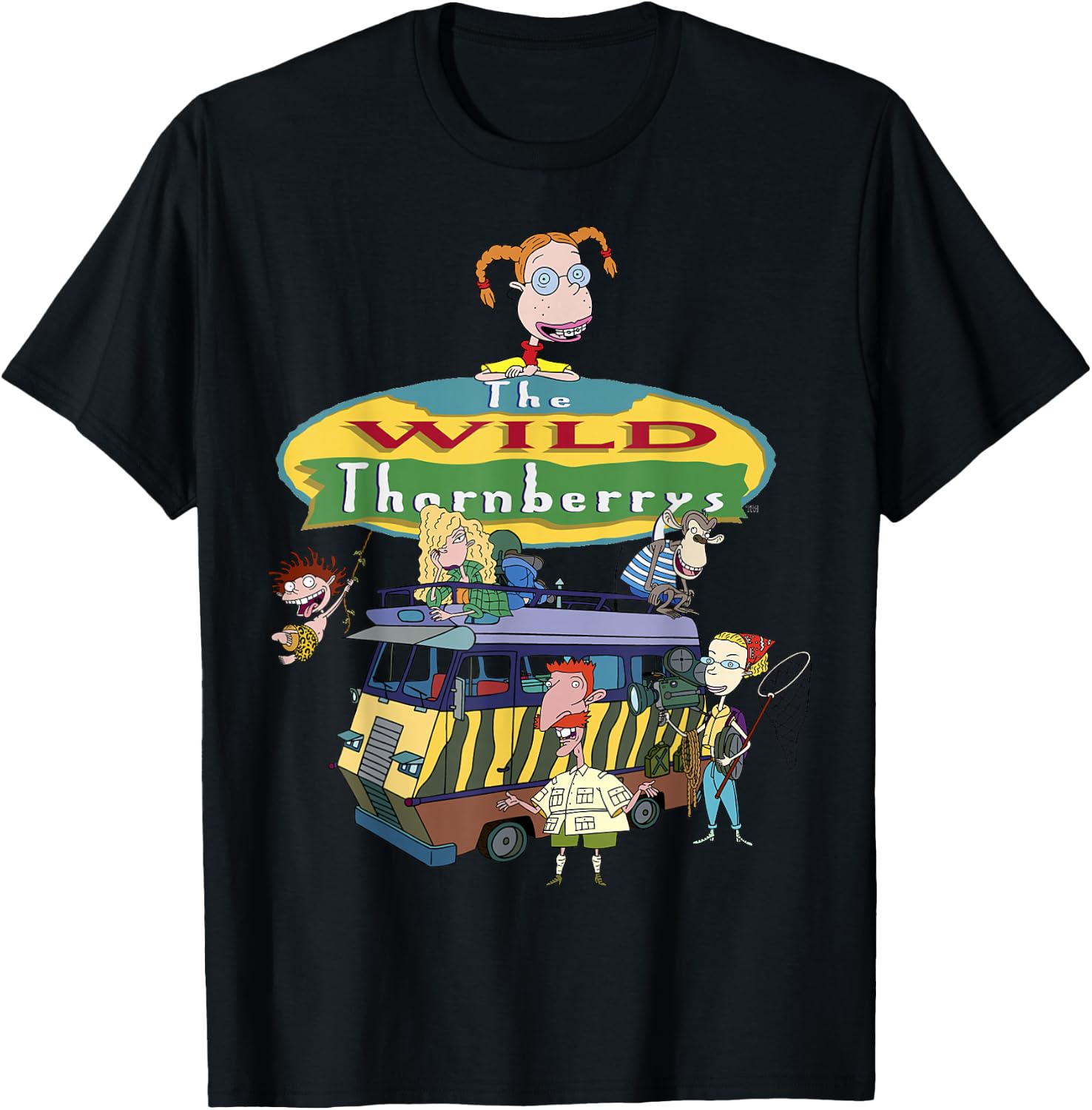 The Wild Thornberrys Family Van Group Title Logo T-Shirt - T-Shirt | Black