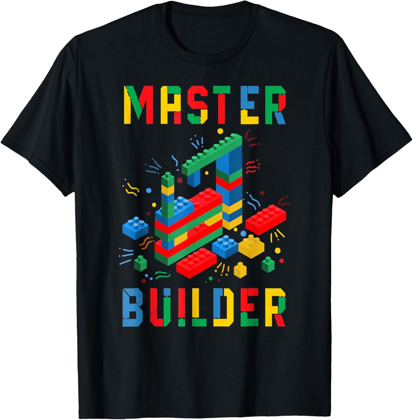 Brick Builder Funny Blocks Master Builder Building Blocks T-Shirt - T-Shirt | Black