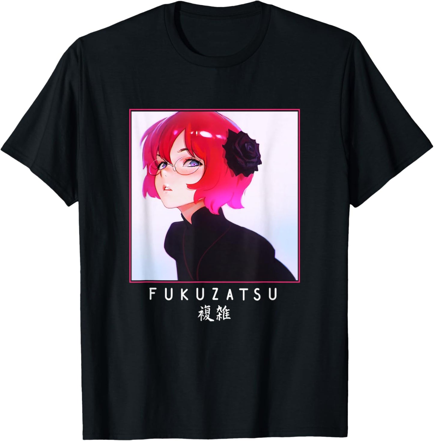 Anime Girl Japanese Aesthetic anime Otaku T-Shirt - T-Shirt | Black