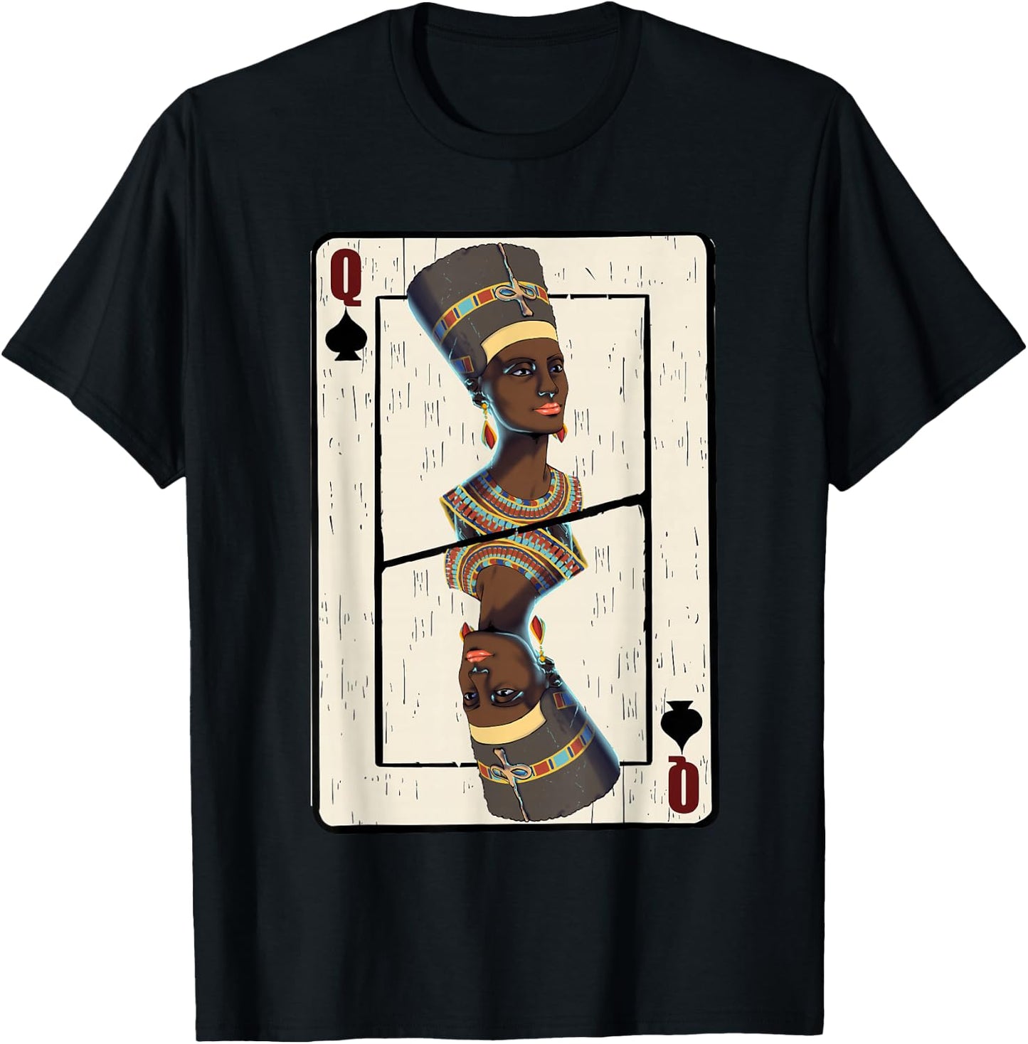 Queen Spades African American Card Halloween T-Shirt - T-Shirt | Black