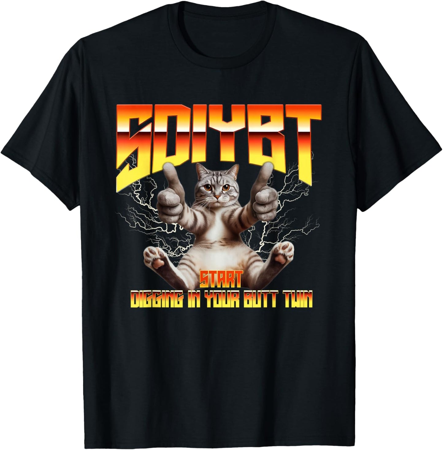 SDIYBT Start Digging in Your Butt Twin Meme T-Shirt - T-Shirt | Black