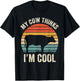 My Cow Thinks I'm Cool Vintage Funny Heifer Lover Farmers T-Shirt - T-Shirt | Black